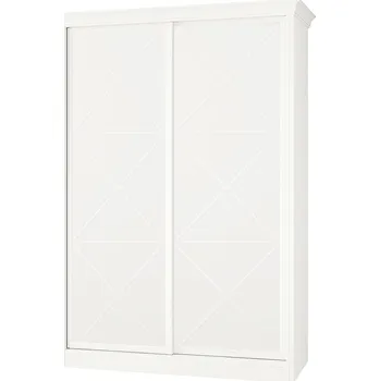 Šatní skříň Skříň Rim-Veneziano 2D 1.5 m bílá s římsou, fasádami DTD (s dekorem)