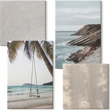 Obraz Vícedílný Obraz Na Plátně Letní písek, pobřežní výhledy, 4 díly