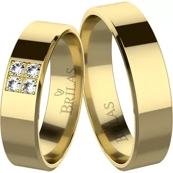 Prsten Perla Gold Briliant - snubní prsteny ze žlutého zlata