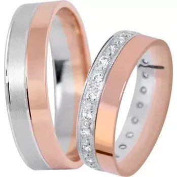 Prsten Areta Colour RW - snubní prsteny z kombinovaného zlata