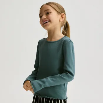 Dětská móda Reserved - Tričko s&nbsp;dlouhými rukávy, z&nbsp;žebrovaného úpletu s&nbsp;vysokým podílem bavlny - tmavě tyrkysová - 349FT-69X - 349FT-69X-116