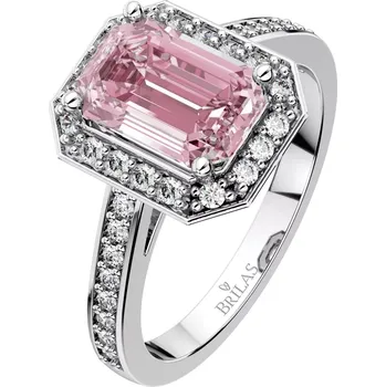 Prsten Olivia P White - velkolepý prsten z bílého zlata a růžovým zirkonem