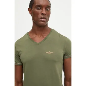 Pánské tričko Tričko Aeronautica Militare zelená barva, AM1UTI004 87X, vel. XXL