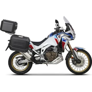 Zavazadlo na motocykl Kompletní sada černých hliníkových kufrů SHAD 130.kitTERRAbig37-3B TERRA BLACK, 37L topcase 36L/47L boční kufry, včetně montážní sady a plotny SHAD HONDA CRF 1