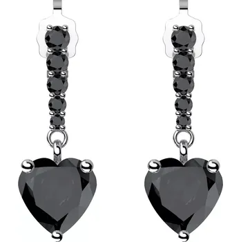 Náušnice Sike Black - stříbrné náušnice se zirkony