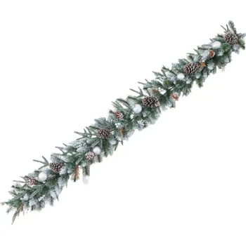 Věnec Vánoční girlanda se šiškami (180 cm) Barva: Stříbrná