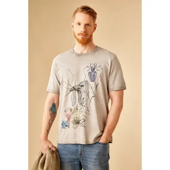 Pánské tričko Bavlněné tričko Medicine šedá barva, s potiskem RS25.TSM654 09X, vel. M