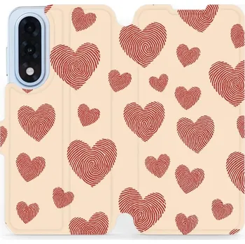 Pouzdro na mobilní telefon Flipové pouzdro Mobiwear - OnePlus Nord 5 - VP93S Otisk srdce (Knížkové flip pouzdro, obal, kryt na mobil OnePlus Nord 5 - VP93S Otisk srdce, materiál Umělá kůže + TPU - ochrana 360°, stojánek, silikonová vanička, magnetické zavírání)