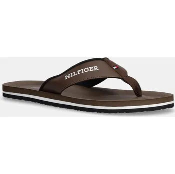 Dámské žabky Žabky Tommy Hilfiger PADDED COMFORT HILFIGER B SANDAL pánské, hnědá barva, FM0FM05440 88X, EUR 40