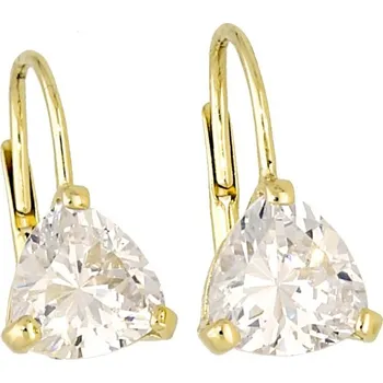 Náušnice Goldstore Zlaté náušnice se zirkonem na patent Váha: 3.00 g