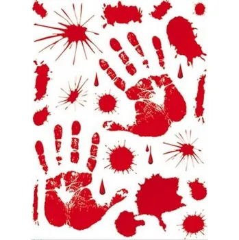 Vrták Krvavé stopy rukou a cákance nálepky na okno