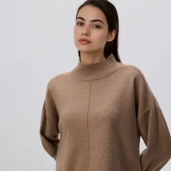 Dámský svetr Reserved - Svetr s příměsí vlny - zlatavá hnědá - 148GS-82M - 148GS-82M-XL