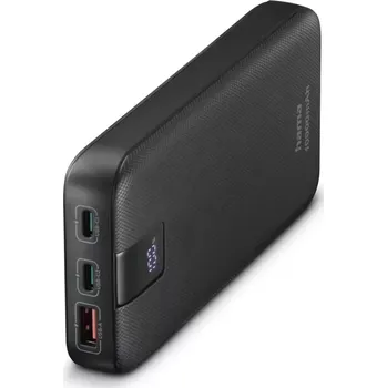 Powerbanka Hama PD 10 powerbanka, 10000 mAh, 3 výstupy: 2x USB-C, 1x USB-A, LED displej, PD, Qualcomm 201718