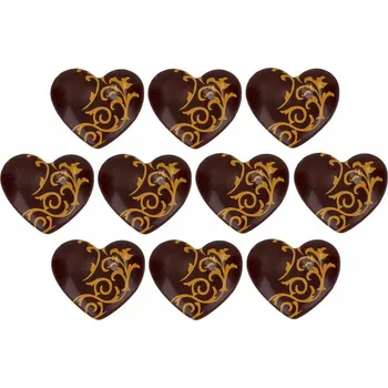 Čokoláda Cake Masters Srdíčka z hořké čokolády Ornamenty 10ks