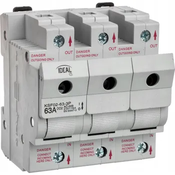 Jistič Kanlux IDEAL pojistkový odpínač 3F na lištu TH35 D02 KSF02-63-3P