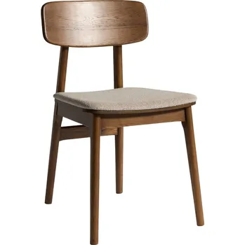 Jídelní židle Unique Furniture Tmavá dubová jídelní židle Livo s čalouněným sedákem