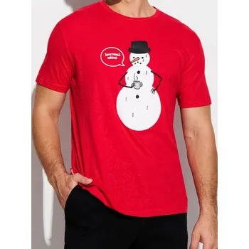 Sinsay - Tričko s vánočním potiskem - červená - 902GP-33X - 902GP-33X-L