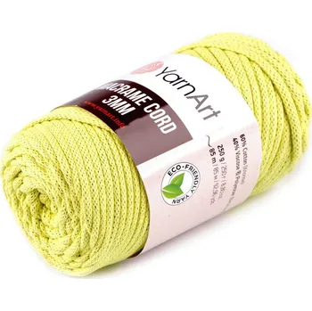 Yarn Art Macrame Cord 3 mm 85 m 754 Yellow Šňůra