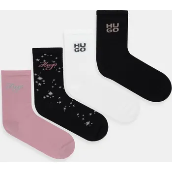 Dámské ponožky Ponožky HUGO 4P QS GIFT SET CC W 4-pack černá barva, 50546396 99B, vel. 36-42