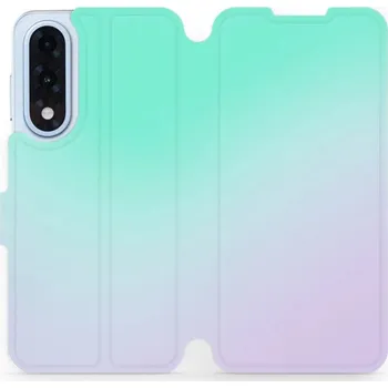 Pouzdro na mobilní telefon Flipové pouzdro Mobiwear - OnePlus Nord 5 - VP63S Mátový a fialový odstín (Knížkové flip pouzdro, obal, kryt na mobil OnePlus Nord 5 - VP63S Mátový a fialový odstín, materiál Umělá kůže + TPU - ochrana 360°, stojánek, silikonová vanička, magnetické zavírá