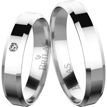 Prsten Odeta White - lesklé snubní prsteny se zkosením