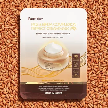 Pleťová maska Farm Stay - Rice & Bifida Cream Mask - Krémová plátýnková maska s fermentovanou rýží a bifida - 23 ml