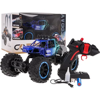 RC model auta RC crawler REAL ROCK s funkcí kouře 1:16 – Modrá