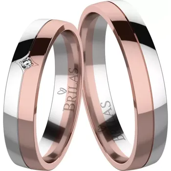 Prsten Vasifa Colour RW - snubní prsteny z kombinovaného zlata