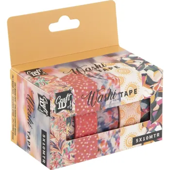 Lepicí páska Dekorační lepicí páska - Washi pásky, 1,5cm x 10m, 5ks - oranžové