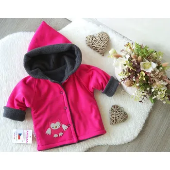 Kojenecká bunda AMÁLKA Zateplený kabátek, bunda, malinový Velikost: 68-74