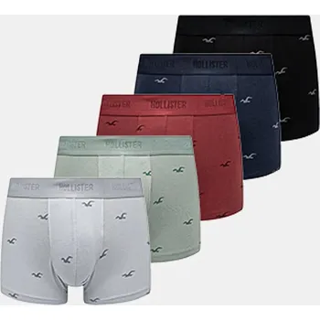 Pánské spodní prádlo Boxerky Hollister Co. 5-pack pánské, hnědá barva, KI314-4010 KI314.4010.208 88X, vel. S