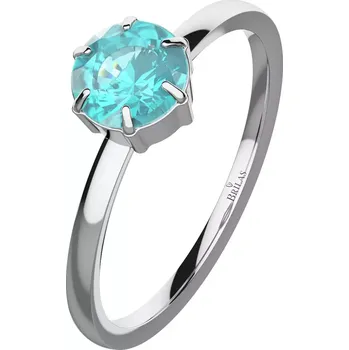 Prsten Havena B Steel - zásnubní prsten z chirurgické oceli s modrým zirkonem