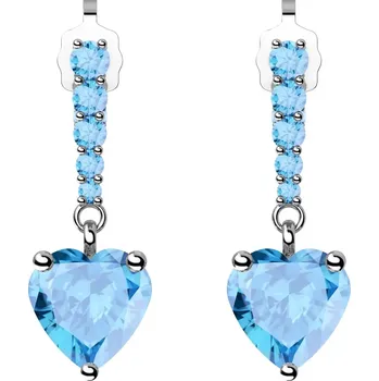 Náušnice Sike Blue - stříbrné náušnice se zirkony