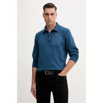 Pánská mikina Mikina Aeronautica Militare pánská, modrá barva, s aplikací, FE2067UF00668 95X, vel. XL