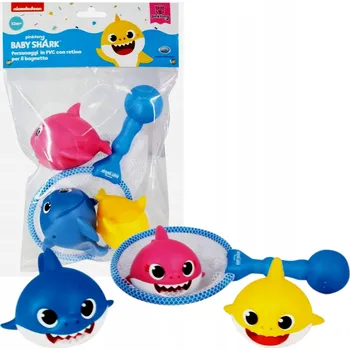 Hračka pro nejmenší BABY SHARK SADA 3 FIGUREK + SÍŤKA DO KOUPELE