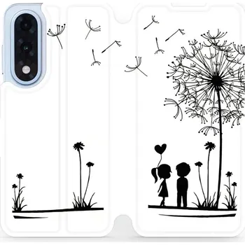 Pouzdro na mobilní telefon Flipové pouzdro Mobiwear - OnePlus Nord 5 - MH16P Dvojice s pampeliškou (Knížkové flip pouzdro, obal, kryt na mobil OnePlus Nord 5 - MH16P Dvojice s pampeliškou, materiál Umělá kůže + TPU - ochrana 360°, stojánek, silikonová vanička, magnetické zavírání)