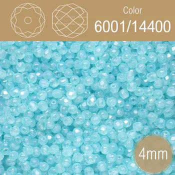 Korálek Korálky BROUŠENÉ 4mm. Barva 6001/14400. Modrá s listrem . Balení 120Ks.