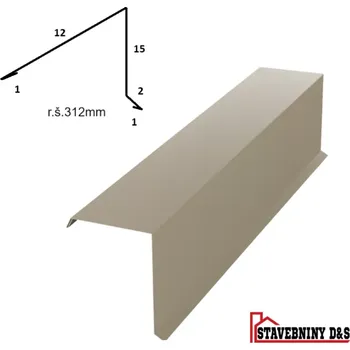 Plech Pultový plech horní rš: 312mm délka 2m (okapnice RAL nebo jiné)