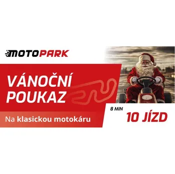 Dárkový potravinový koš Vánoční dárkový poukaz MOTOPARK na 10 jízd v motokáře
