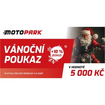 Dárková visačka Vánoční poukaz MOTOPARK v hodnotě 5000 Kč