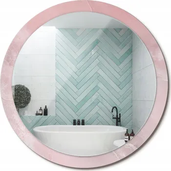 Zrcadlo Zrcadlo s potiskem do koupelny, ložnice, obývacího pokoje Pivoňky , průměr 100 cm