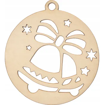 Vánoční dekorace Dřevěná vánoční koule Zvonek v noci hnědá 8 x 8.6 cm