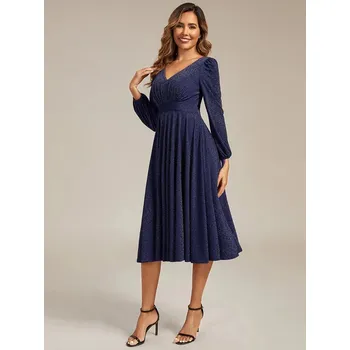 Dámské šaty Ever Pretty luxusní krátké šaty modré 2523 Velikost: 8XL / 56 / 24 / 28