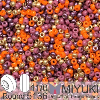 Korálek Korálky Miyuki Round 11/0. Barva African Glow Mix 5136. Balení 5g.