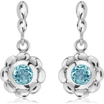 Náušnice Lidka S Blue Topaz - stříbrné náušnice s modrým topazem