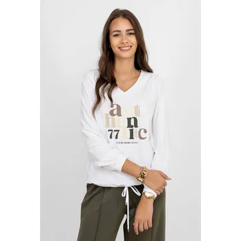 Dámské tričko Zoso triko s nápisem Audrey Off White Velikost: S