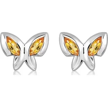 Náušnice Edin S Golden Citrine - stříbrné náušnice s citrínem