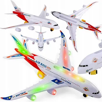 autíčko OSOBNÍ LETADLO SVĚTLO ZVUK jezdí VELKÉ 45 cm A380 LED diody