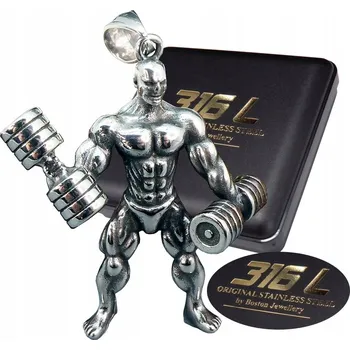 Řetízek STŘÍBRNÁ KULTURISTIKA S ČINKAMI NA ŘETÍZEK PREMIUM CHIRURGICKÁ OCEL 316L