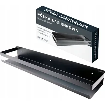 Koupelnový nábytek KOUPELNOVÁ ZÁVĚSNÁ POLICE DO SPRCHY KUCHYŇSKÁ DELVANT BANO ČERNÁ 50 CM